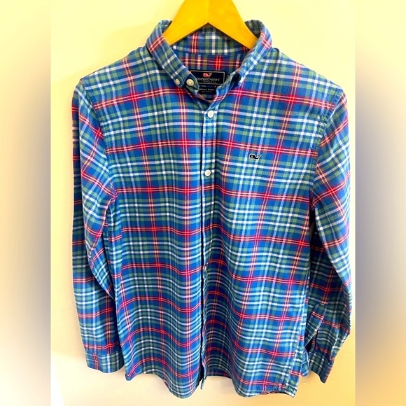 🐳 Vineyard Vines Blue and Red Casual Button Down Shirt 🐳 - Picture 4 of 8